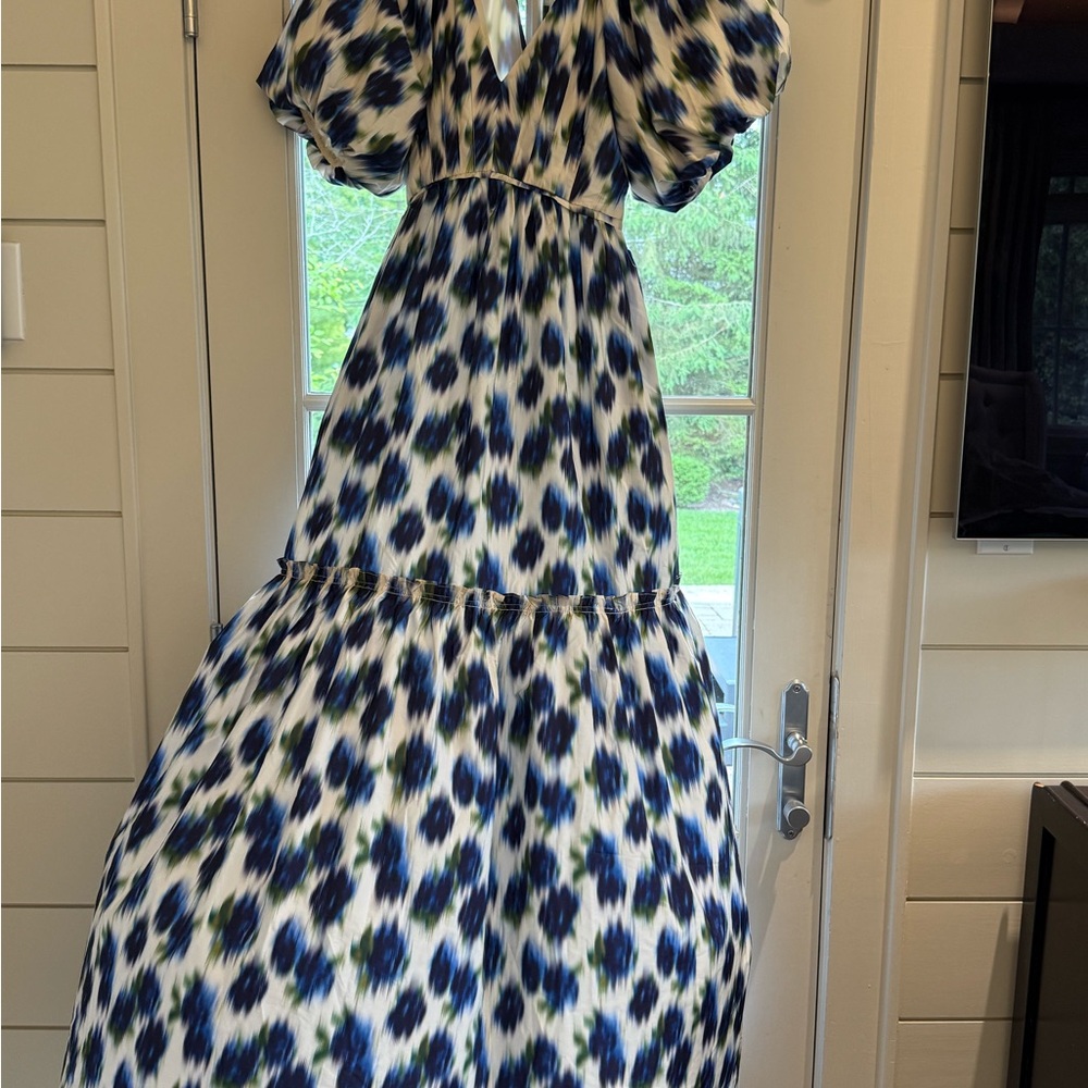 Hunter Bell Cream and Blue Dress